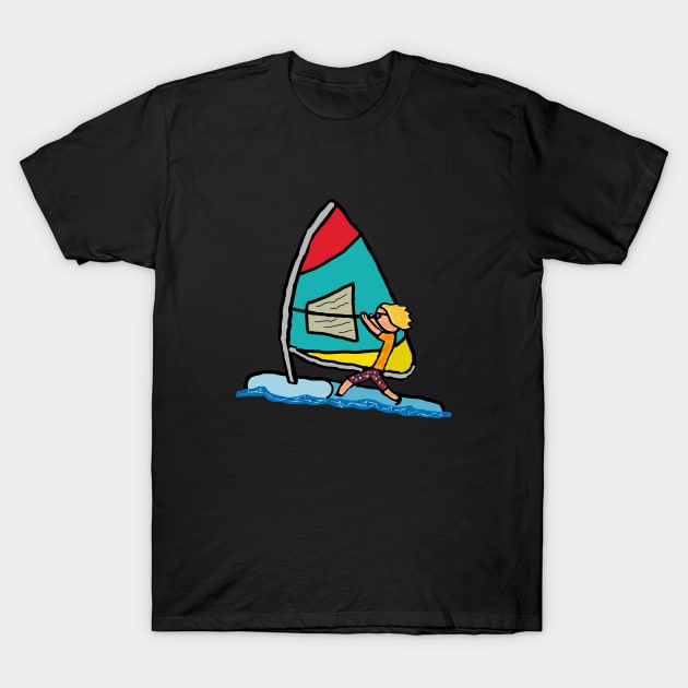 Windsurfing T-Shirt by Mark Ewbie